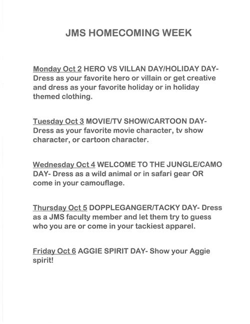 JMS Homecoming Week